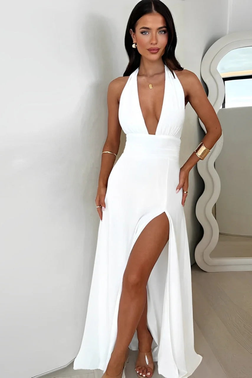 Vestido Aurora/  Elegante con Abertura Alta