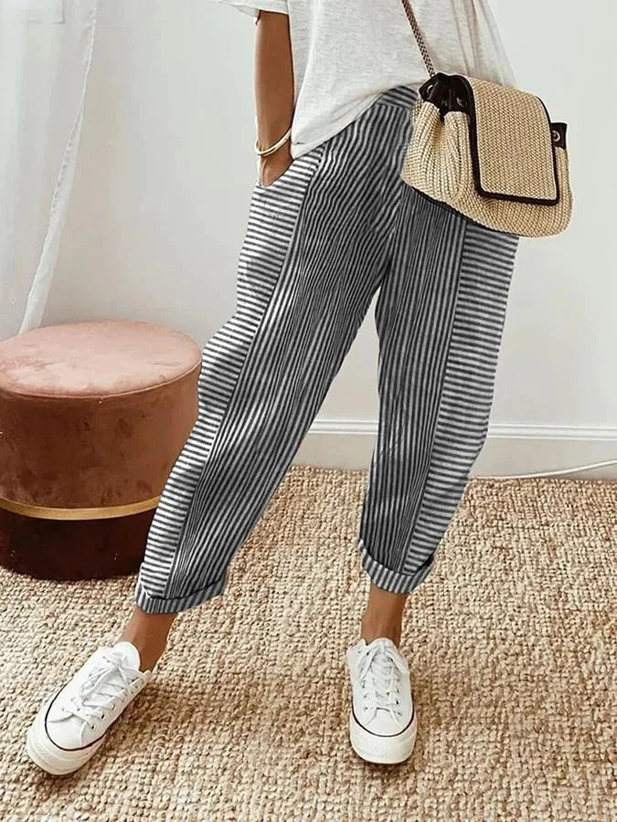 Nara / Pantalones de rayas con estilo relajado