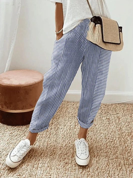 Nara / Pantalones de rayas con estilo relajado