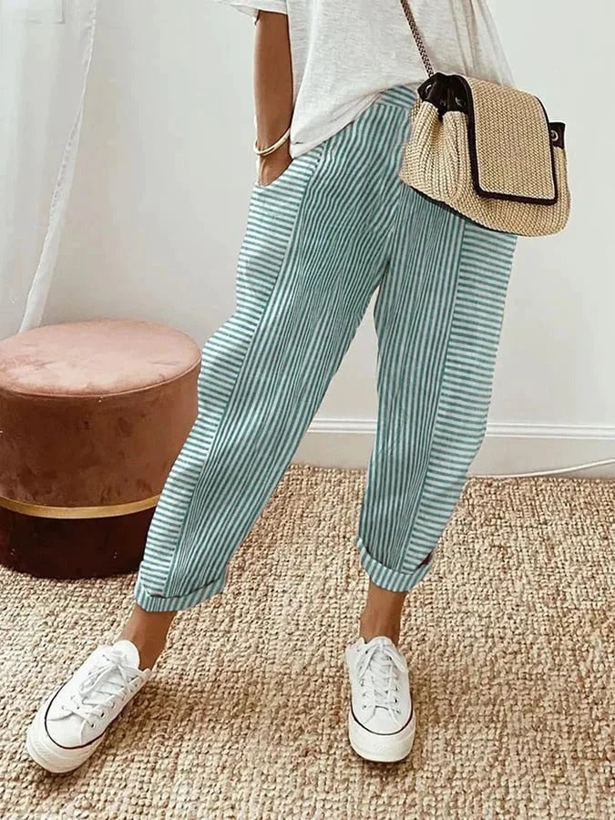 Nara / Pantalones de rayas con estilo relajado