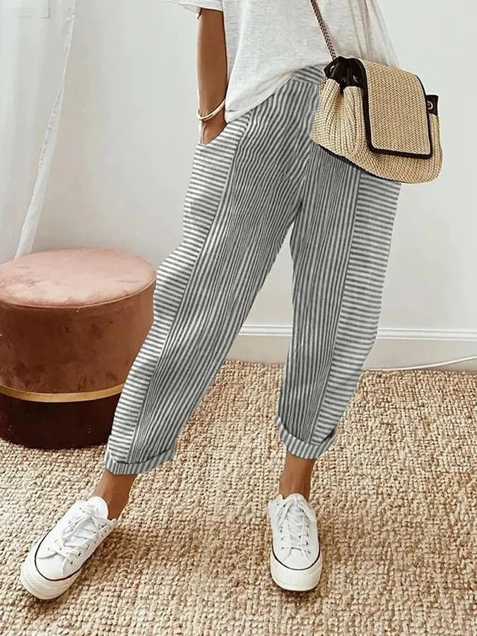 Nara / Pantalones de rayas con estilo relajado