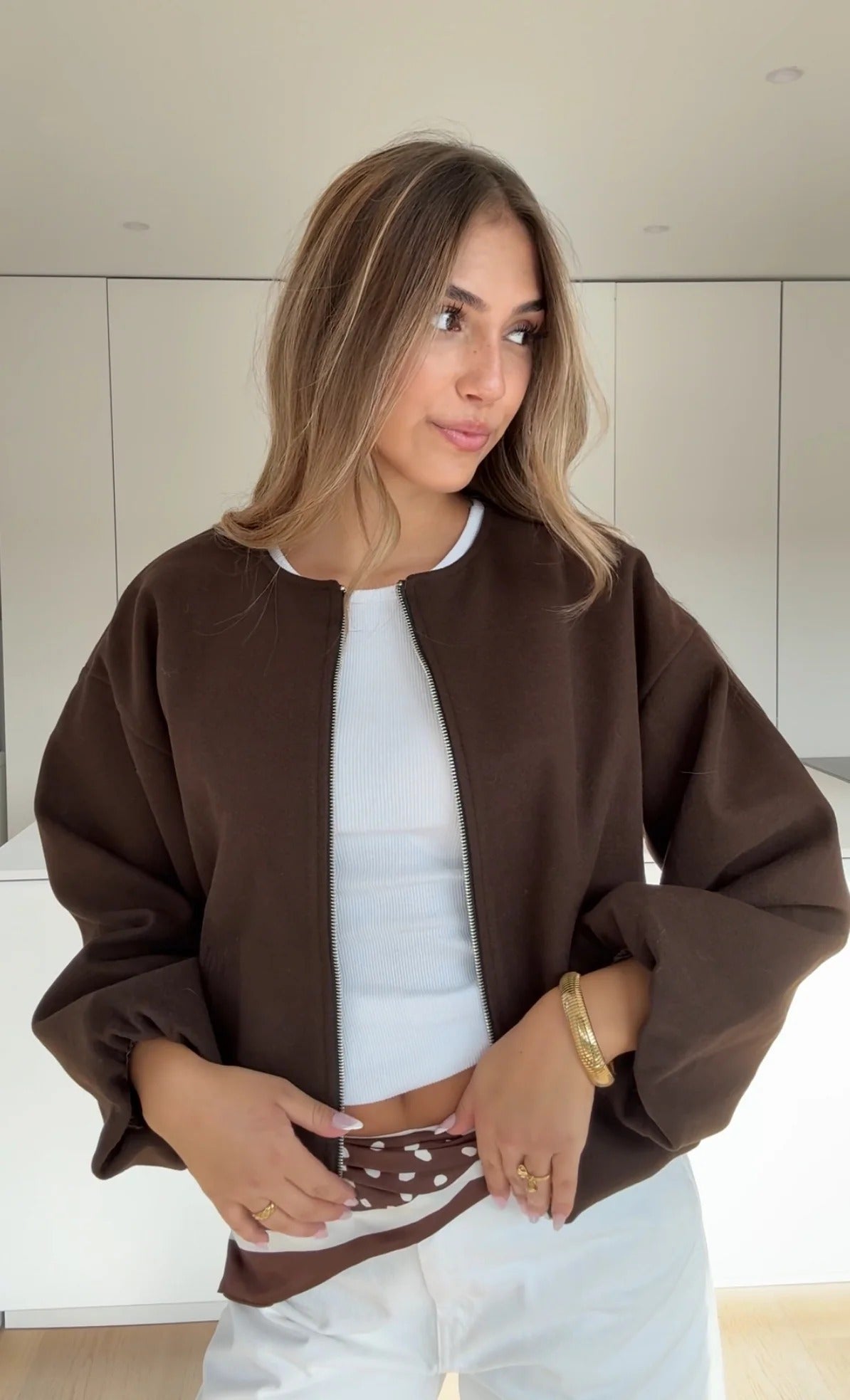 Chaqueta Bubble Chocolate Velvet