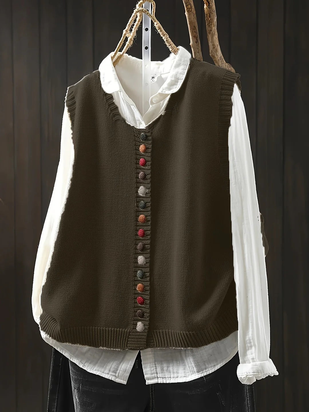 Gaelle / Chaleco de Punto con Estilo Casual Elegante