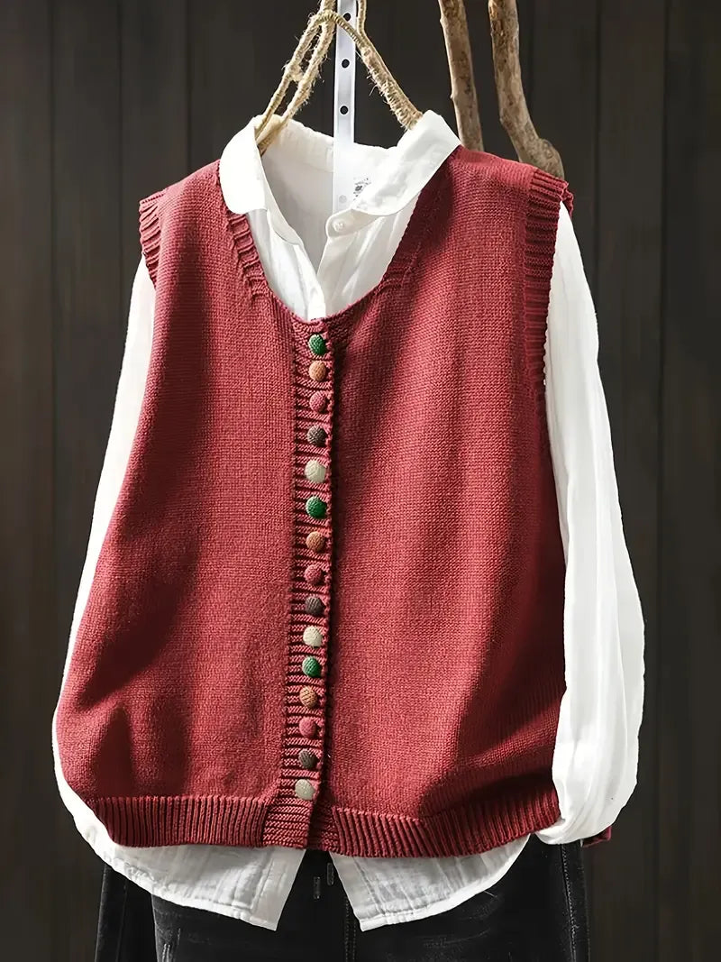 Gaelle / Chaleco de Punto con Estilo Casual Elegante