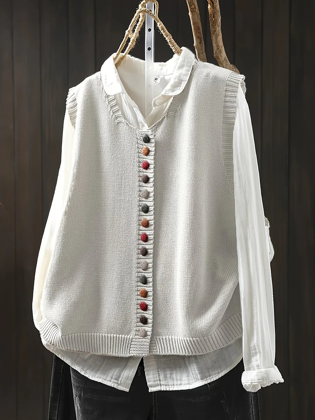 Gaelle / Chaleco de Punto con Estilo Casual Elegante