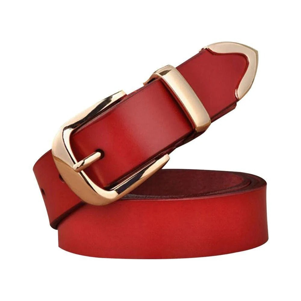 Nina Gold / Cinturón de Piel con Detalles Dorados