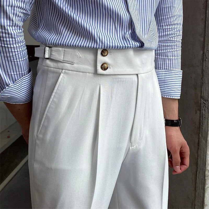 Lauro / Pantalones de Hombre Estilo Inglés de Tiro Alto
