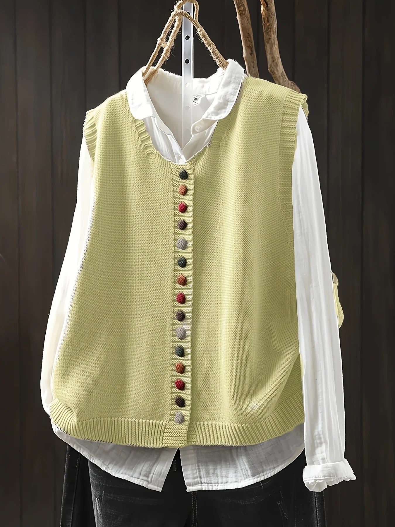 Gaelle / Chaleco de Punto con Estilo Casual Elegante