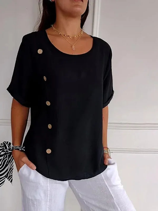 Cleo / Camisa casual de lino y algodón