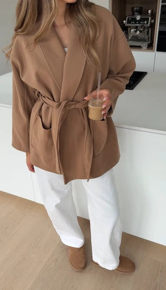 Abrigo Taupe Velvet