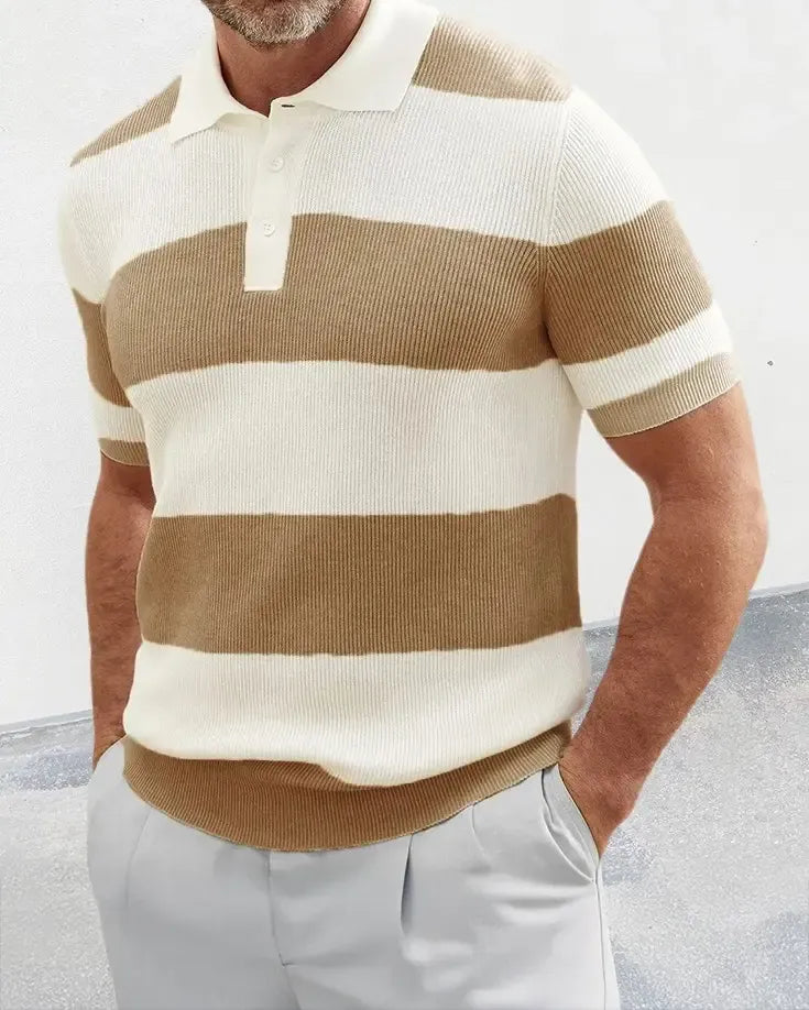 Gero / Polo de canalé con rayas