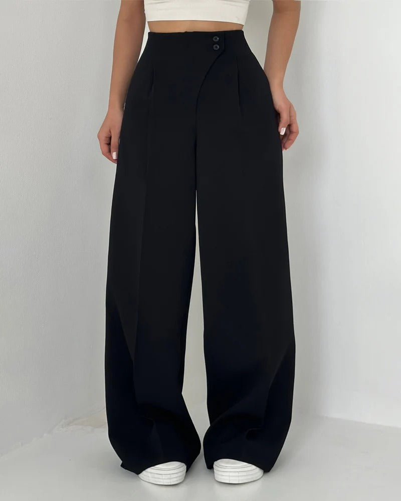 Allegra / Pantalones Elegantes con Botones Asimétricos