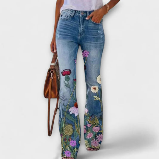 Callia / Pantalones florales abotonados de corte ancho