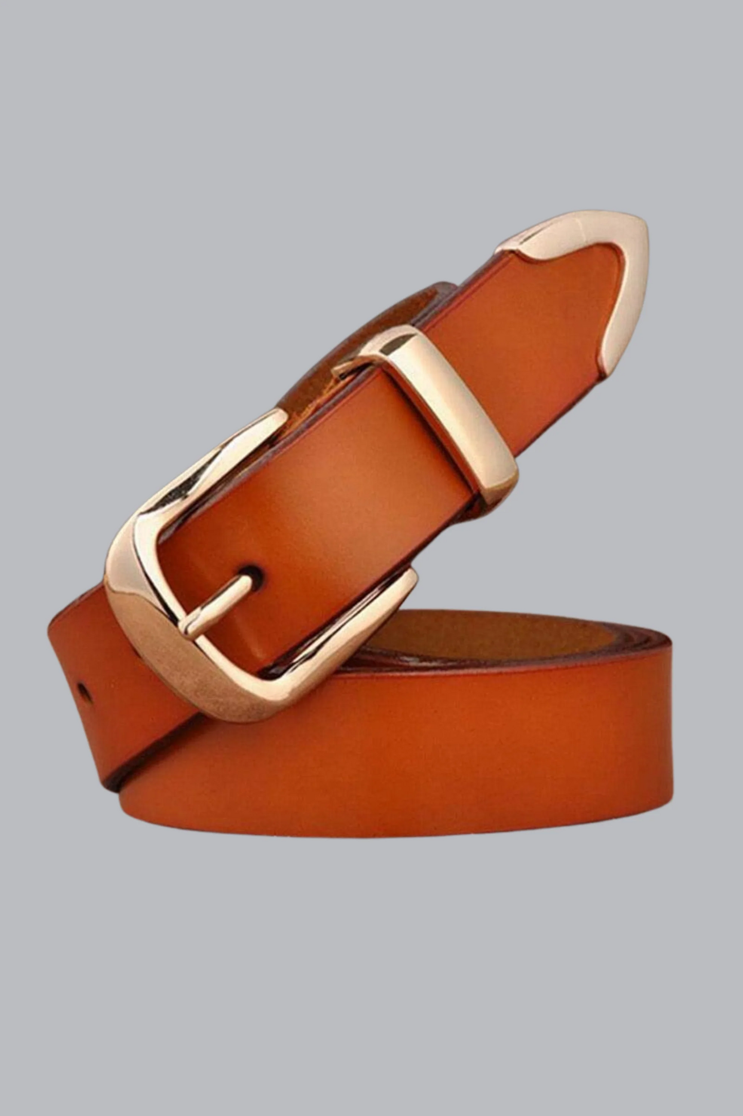 Nina Gold / Cinturón de Piel con Detalles Dorados