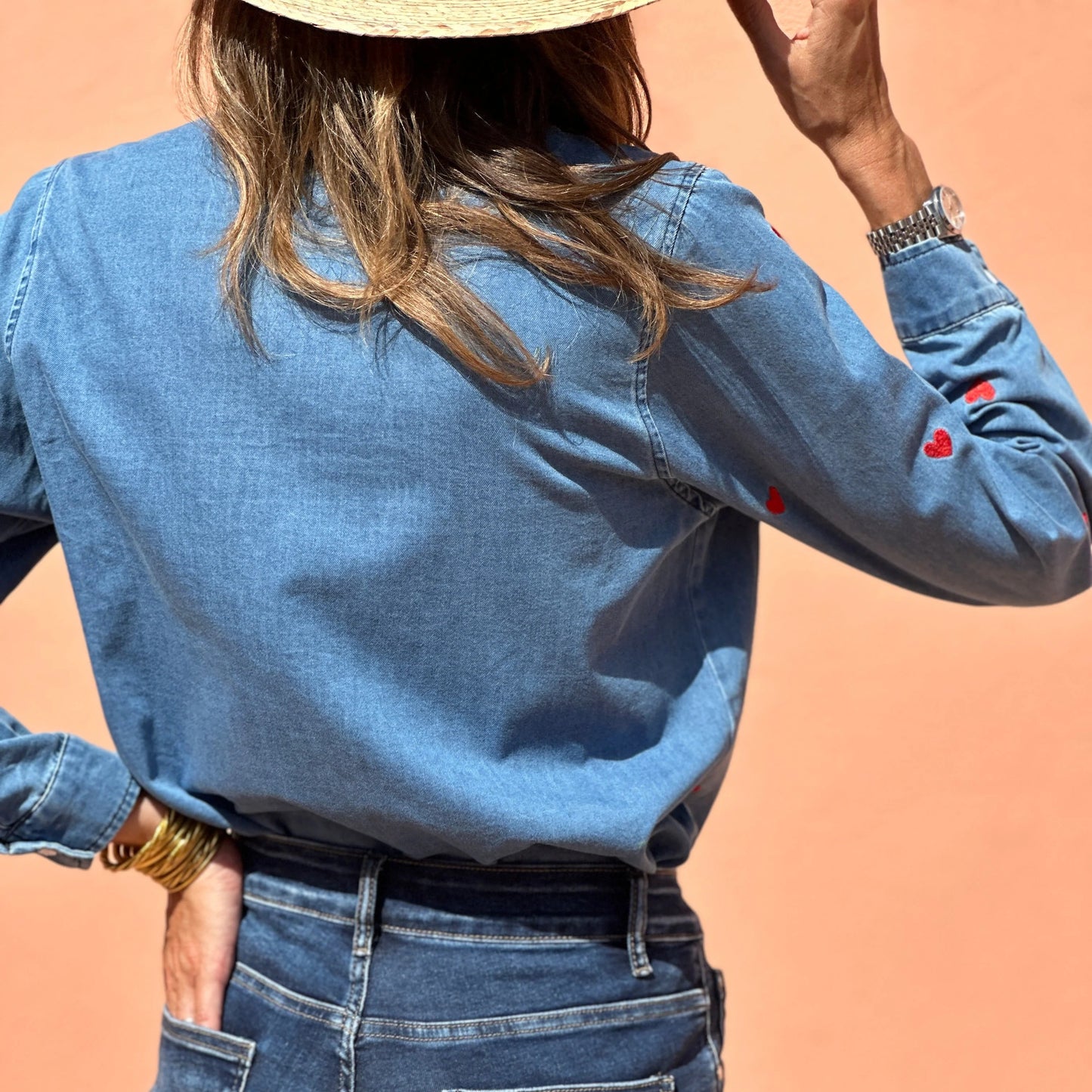 Valeria / Camisa con Estampado de Corazones