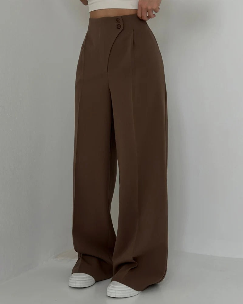 Allegra / Pantalones Elegantes con Botones Asimétricos