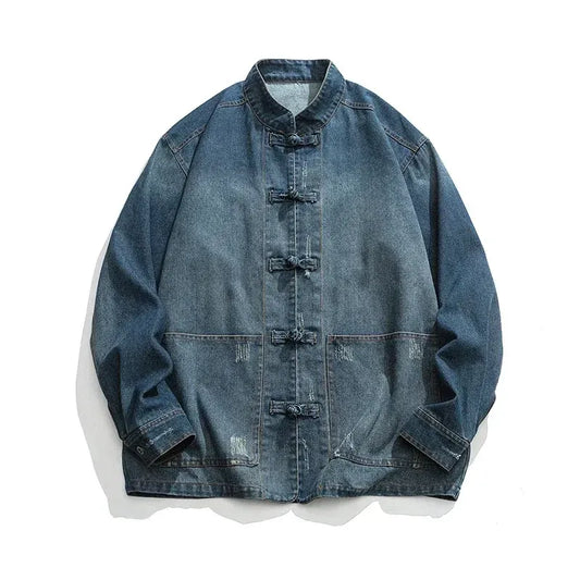 Kenji / Camisa Denim de Estilo Oriental