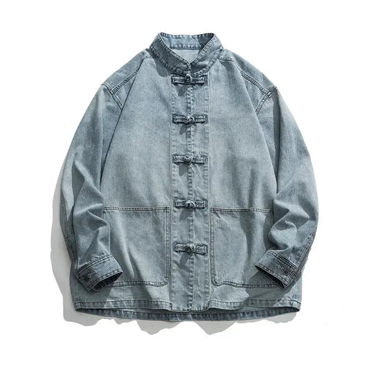 Kenji / Camisa Denim de Estilo Oriental