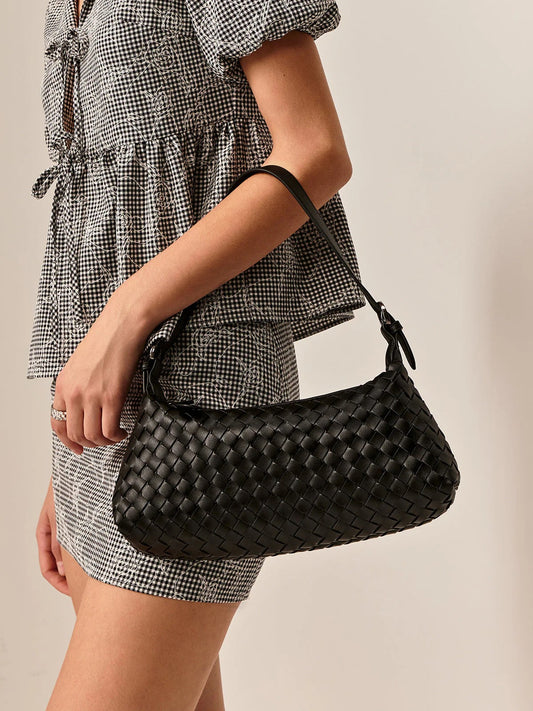Sienna Luxe / Bolso Bandolera con Hebilla Tejida