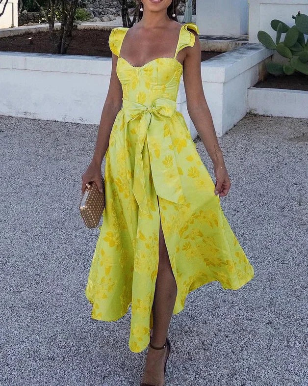 Misuri / Vestido con lazo y manga mariposa