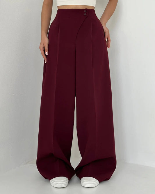 Allegra / Pantalones Elegantes con Botones Asimétricos
