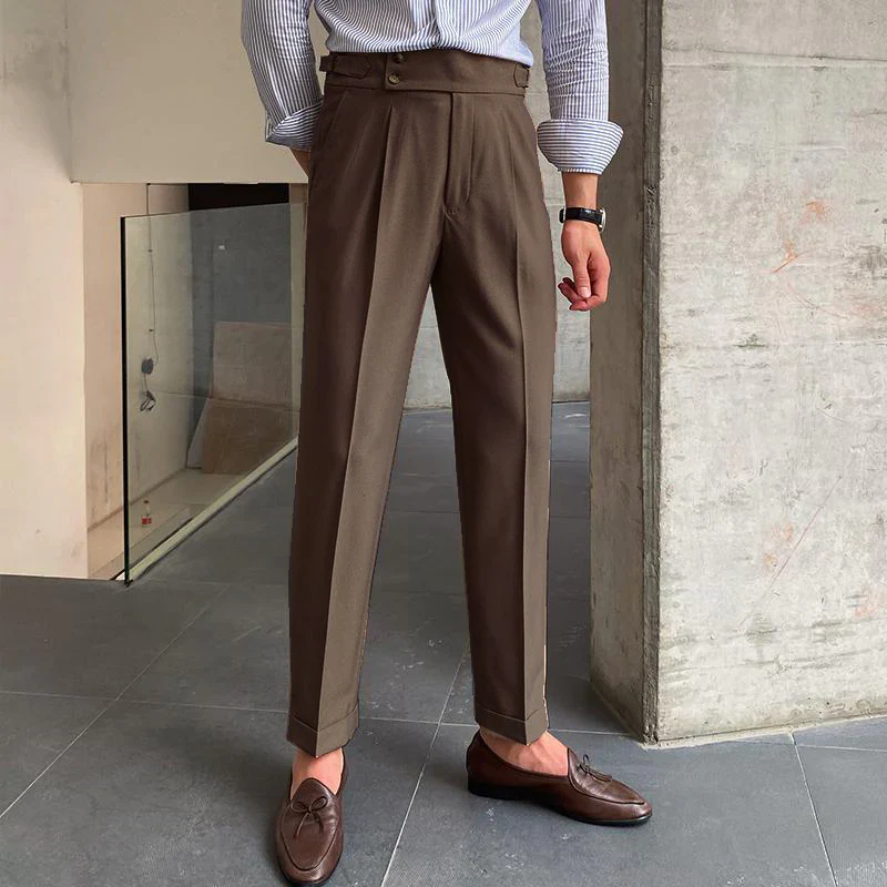 Lauro / Pantalones de Hombre Estilo Inglés de Tiro Alto