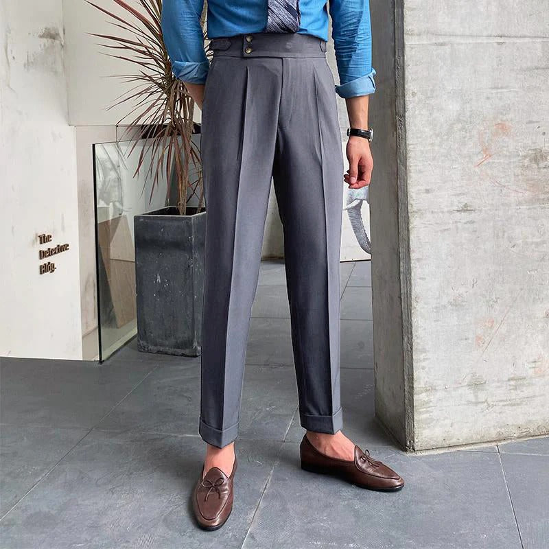 Lauro / Pantalones de Hombre Estilo Inglés de Tiro Alto