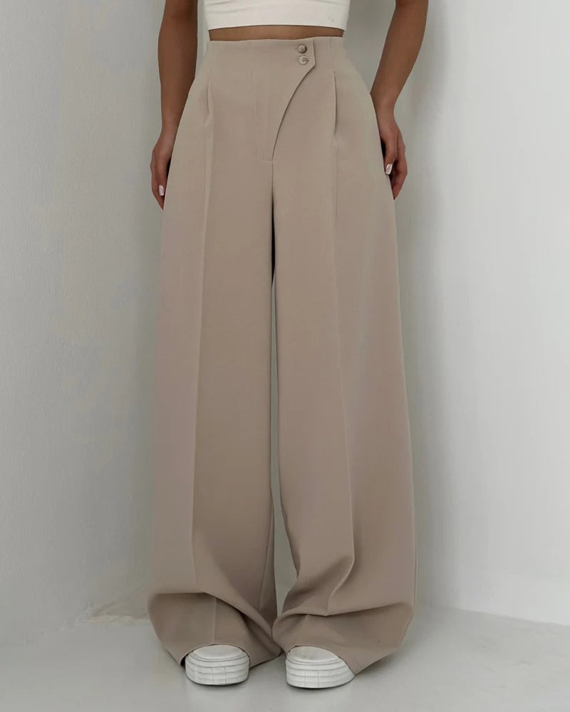 Allegra / Pantalones Elegantes con Botones Asimétricos