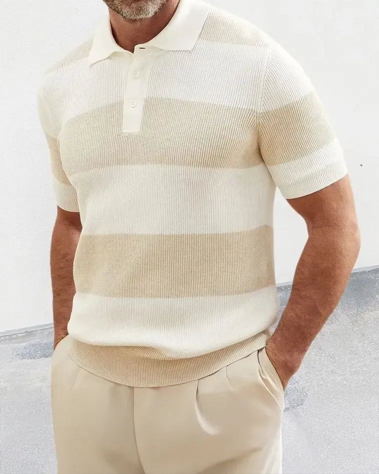 Gero / Polo de canalé con rayas
