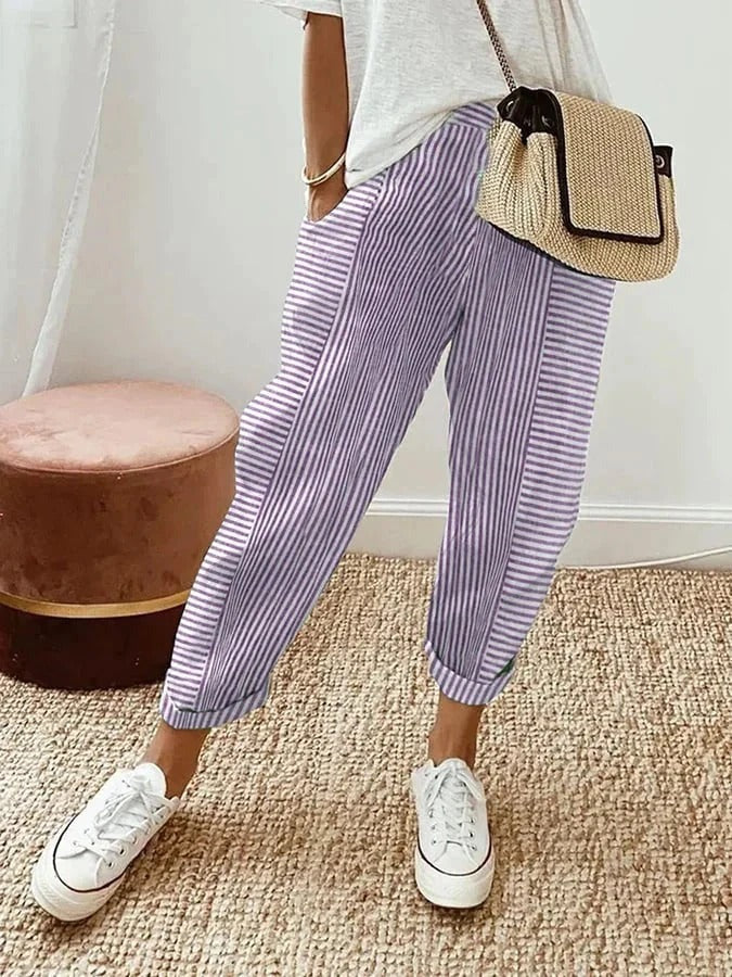 Nara / Pantalones de rayas con estilo relajado