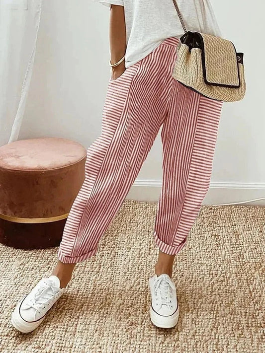 Nara / Pantalones de rayas con estilo relajado