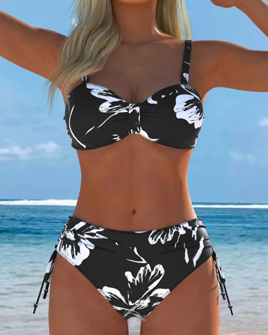 Estalina / Bikini halter de dos piezas con estampado