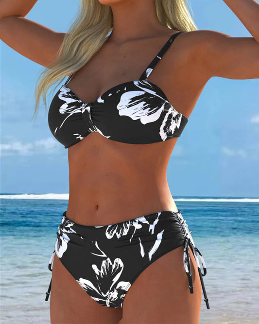 Estalina / Bikini halter de dos piezas con estampado
