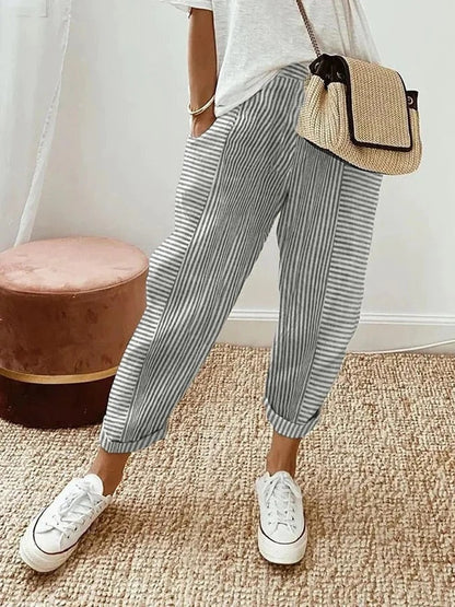 Nara / Pantalones de rayas con estilo relajado