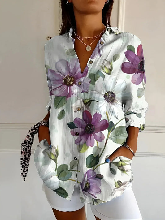 Soreya / Blusa Floral de Algodón