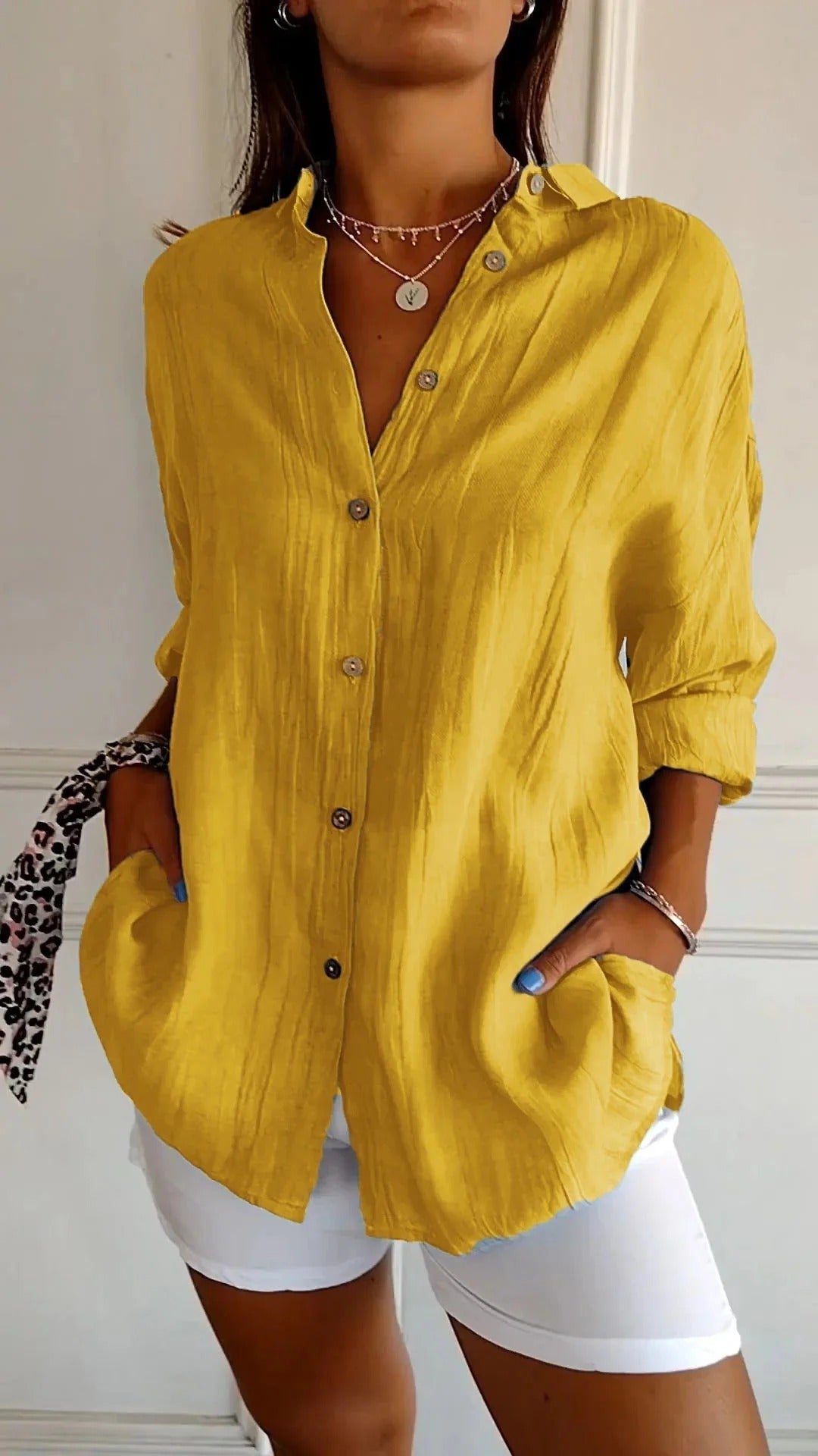 Nora / Camisa de escote fruncido
