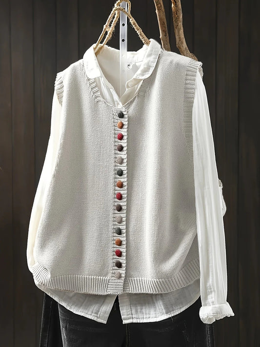 Gaelle / Chaleco de Punto con Estilo Casual Elegante