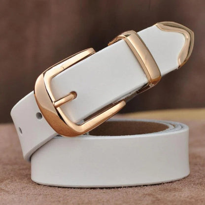 Nina Gold / Cinturón de Piel con Detalles Dorados