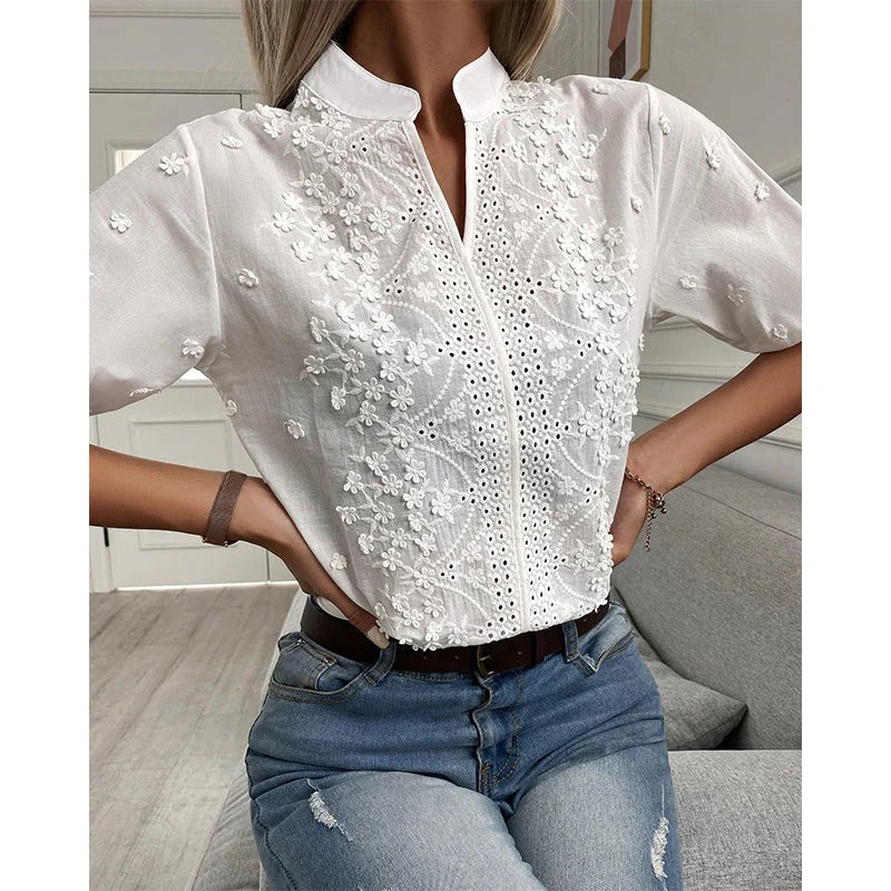 Éloise / Blusa Blanca de Algodón