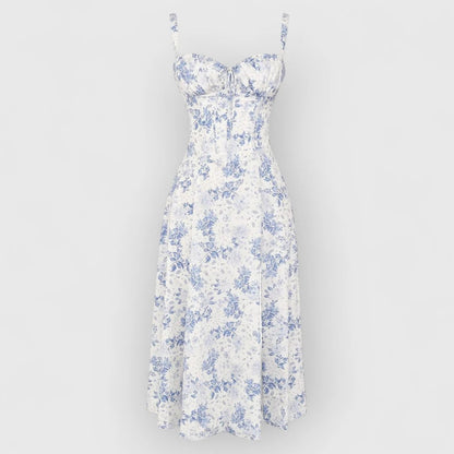 Soraya / Vestido midi con corsé de terciopelo