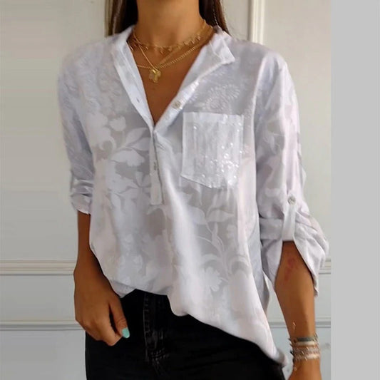 Luzia / Blusa estampada con cuello en V