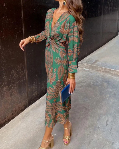Brenda / Vestido midi de manga larga