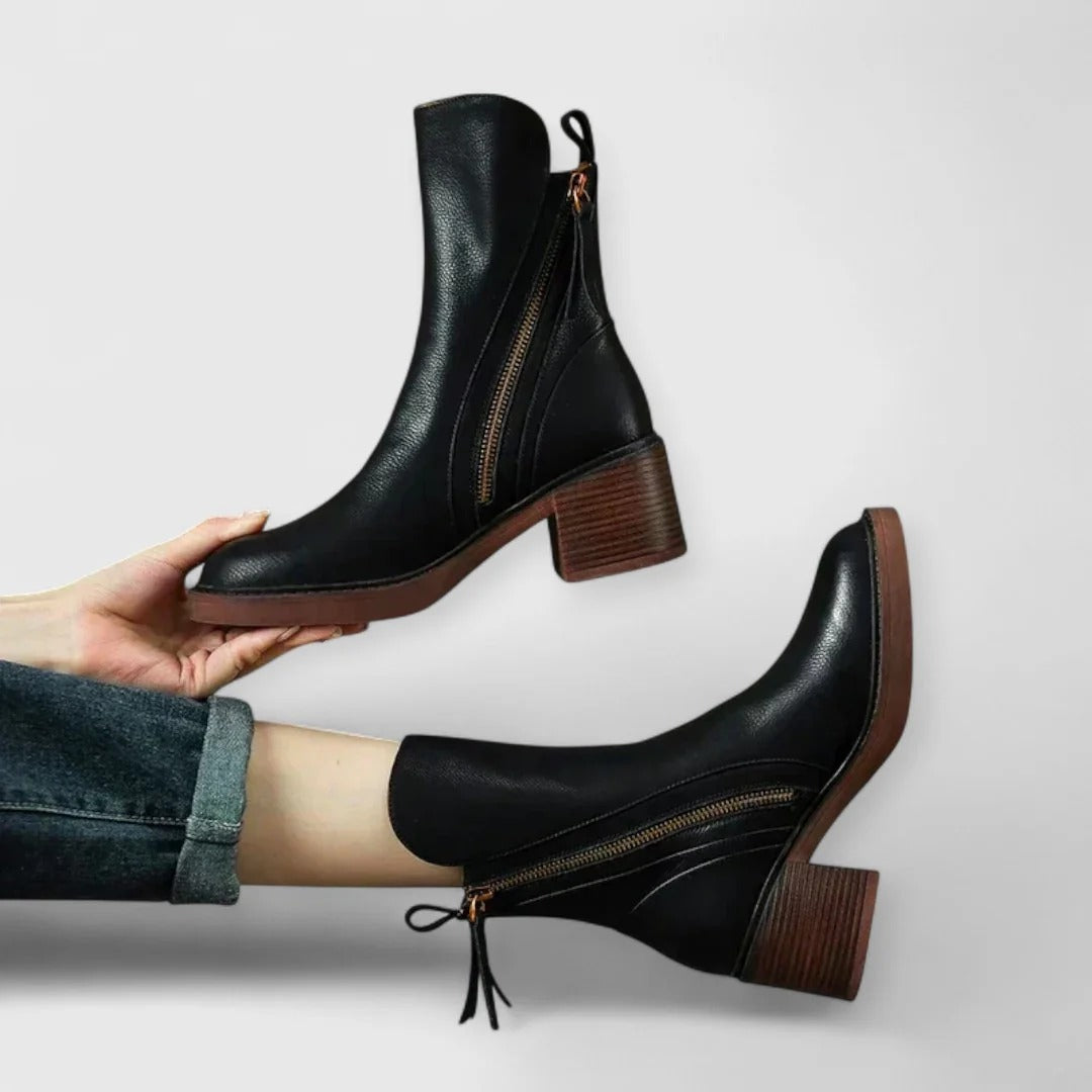 Aveline™ / Botines elegantes de tacón cuadrado