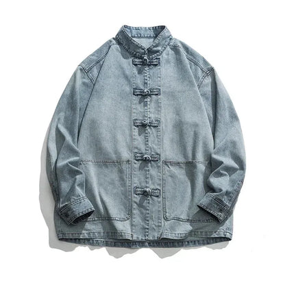 Kenji / Camisa Denim de Estilo Oriental