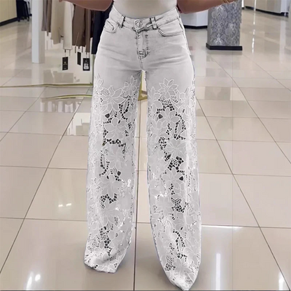 Susette / Jeans Boho Chic con Ribete de Encaje