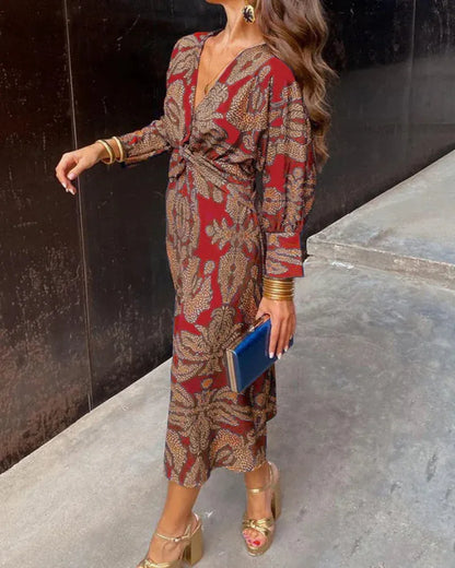 Brenda / Vestido midi de manga larga