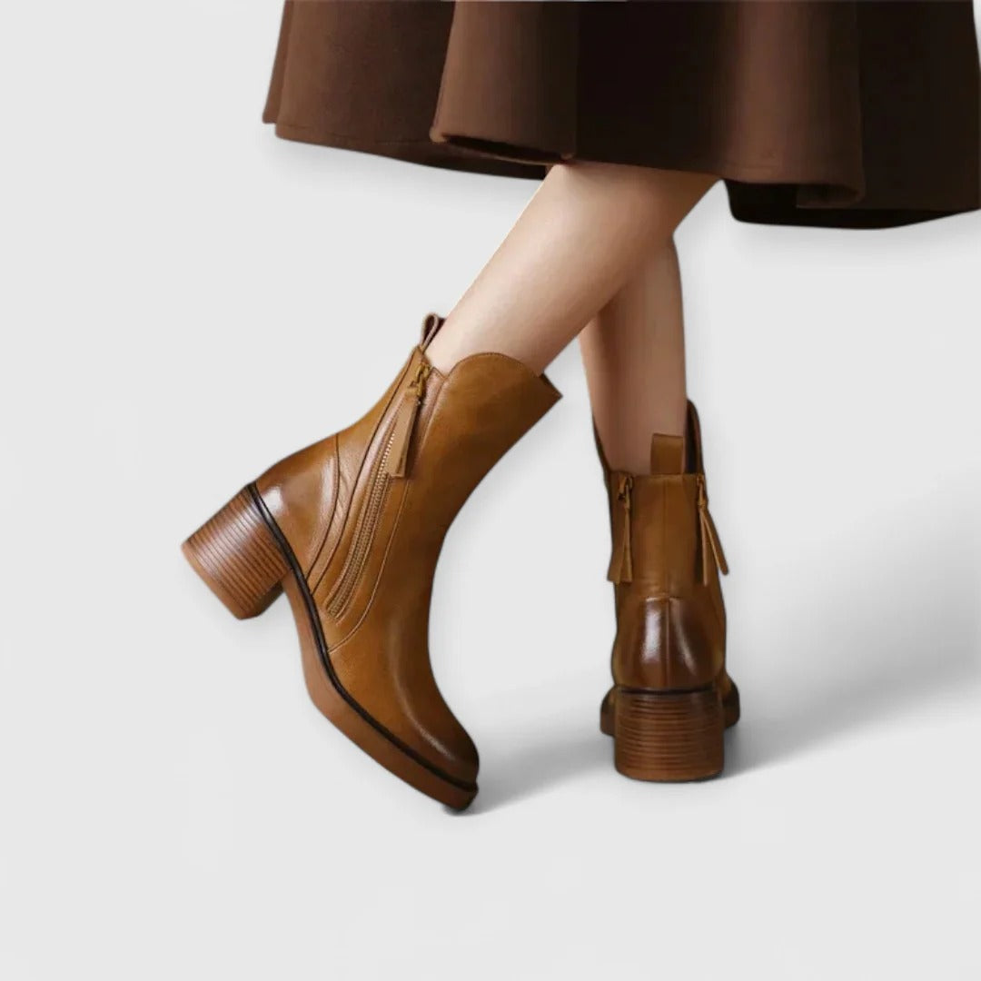 Aveline™ / Botines elegantes de tacón cuadrado